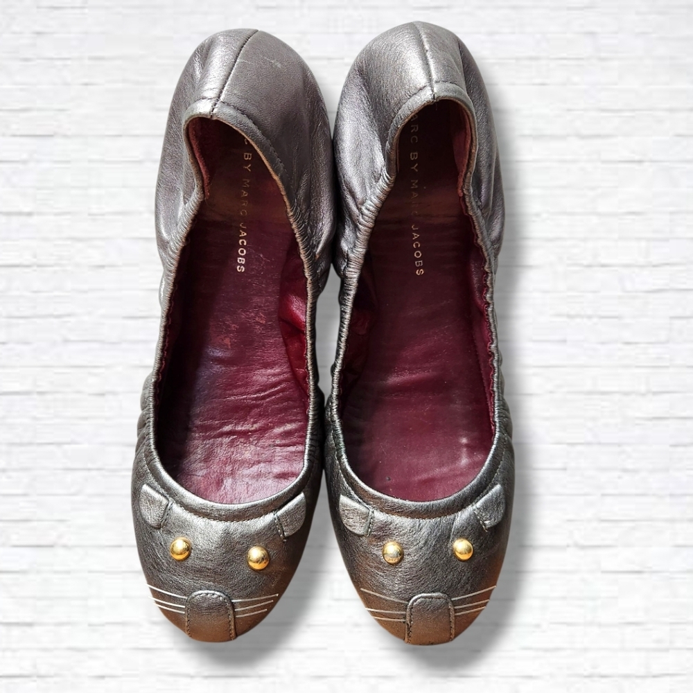 Marc By Marc Jacobs Grey Mouse Slip On Ballet Flats Size 9/EU 40